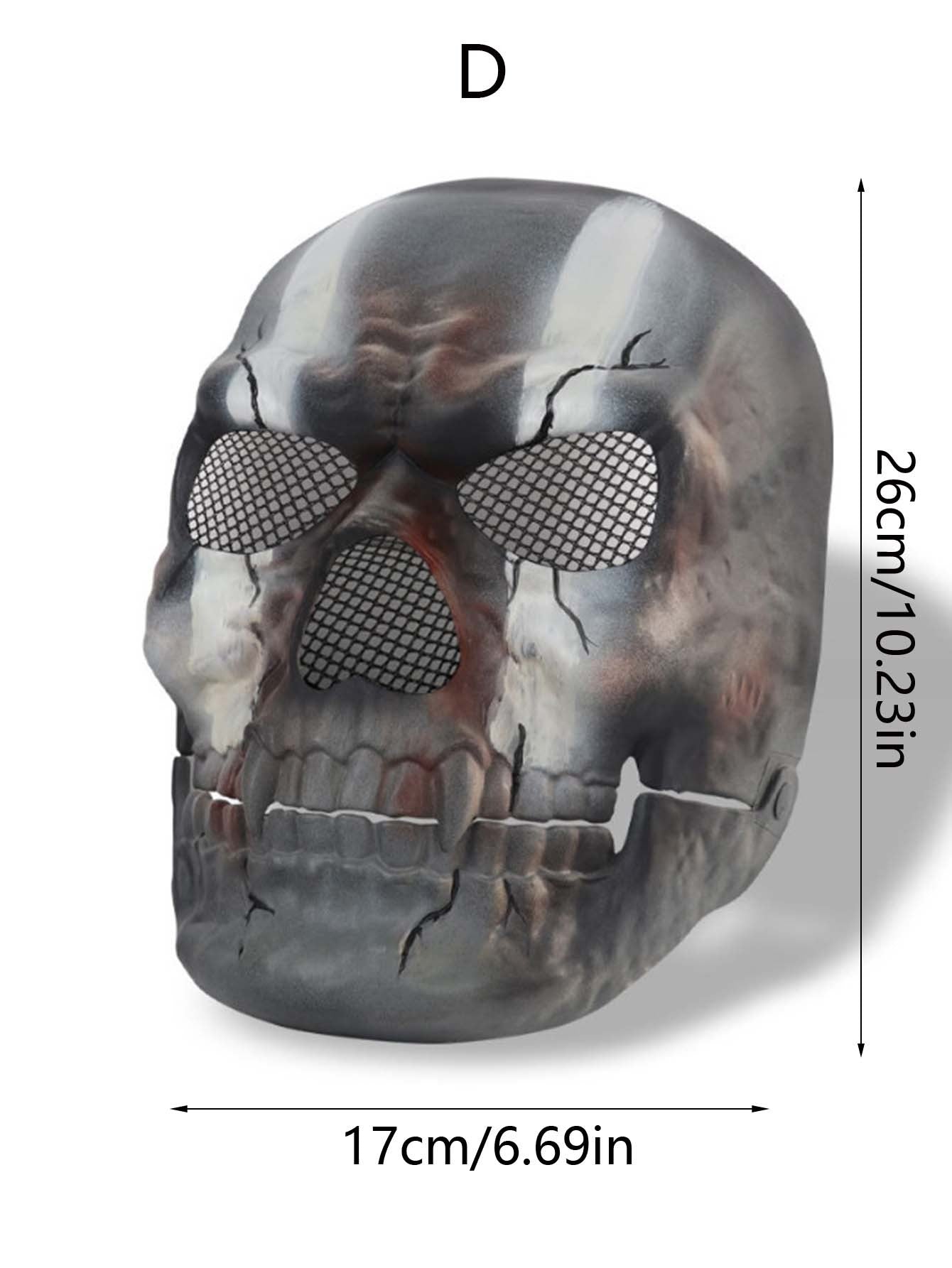 1pcs Moving Mouth Skull Mask Halloween Movable Props Scary Horror Character Props Halloween Holiday Party Masquerade Decoration