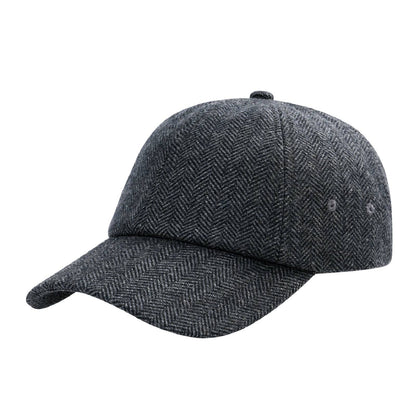 Boné de Beisebol Masculino BOTVELA de Lã Tweed Estilo Casual Macio Ajustável Não Estruturado