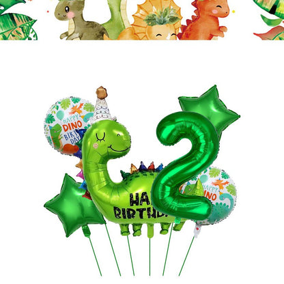 Happy Dinosaur Birthday Decoration Party Supplies Set Cup Plate Dinosaur Balloons Stickers Banner Gift Bags for Kids Boy Favors