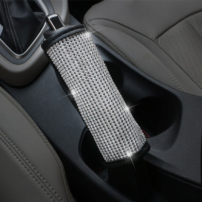 Capa de volante Bing Bling de couro PU com strass de cristal para mulheres, acessórios automotivos