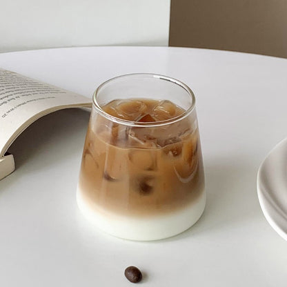 2/4 canecas de vidro copos de café gelado 300ml canecas de vidro acessórios de cozinha 350ml canecas para chá com leite suco garrafa de vidro para bebidas