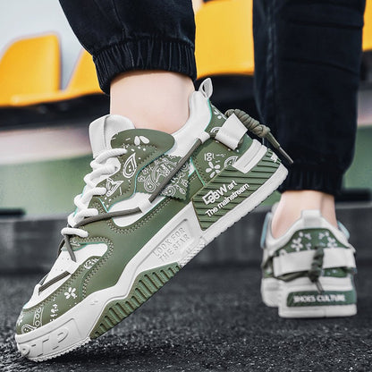 Men's thick soled casual shoes four season soft soled outdoor walking shoes student flat shoes youth fashion sports board shoes