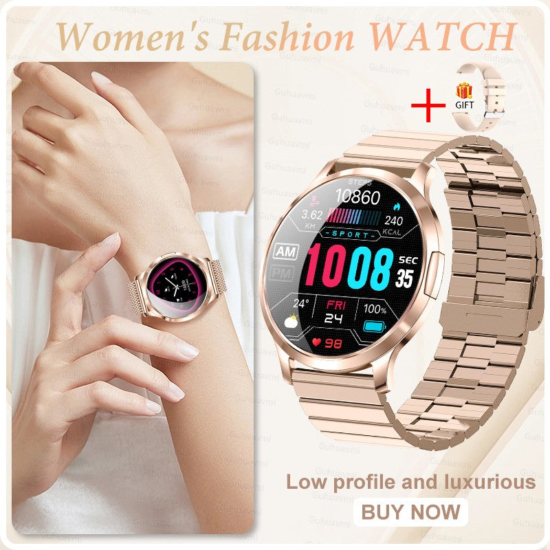 New Women Smart Watch 1.32"AMOLED Full Touch Screen Bluetooth Call Blood Pressure IP68 Waterproof NFC 7.3mm Ultra-thin bracelet