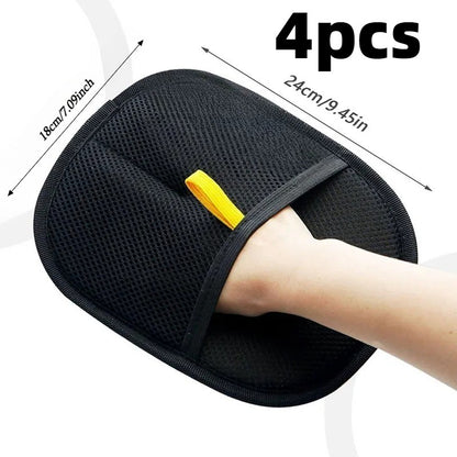 4Pcs Pet Static Hair Removal Gloves Reusable Washable Safe Remover Cat Hair Reusable Glove Carpet Removal Pet Fur Hair