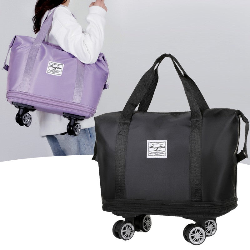 Mala expansível com rodízio universal Grande capacidade de armazenamento para separação de itens secos e molhados Bolsa de viagem e fitness leve