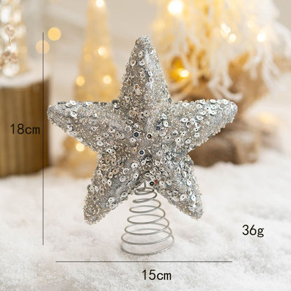 Christmas Ball Painted Ball Golden Silvery Champagne Glitter Stars Christmas Tree Hanging Window Decoration Small Gifts Toys