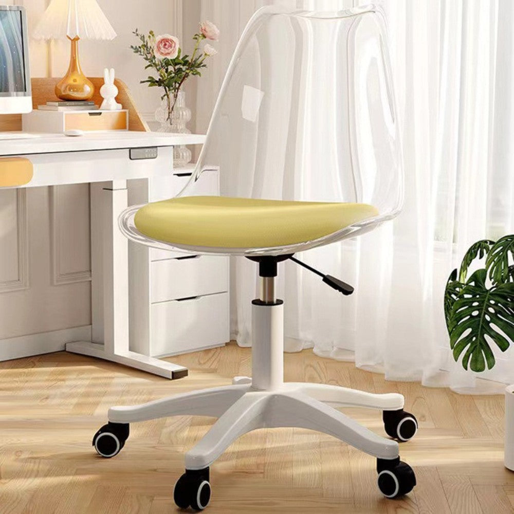 Rotating Computer Chair Dressing Transparent Plastics Elevated Move Rotating Chair Writing Desk Home Bedroom Desk Office Chair
