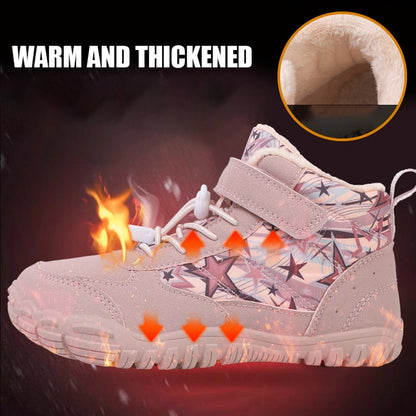 2025 Kids Barefoot Snow Boots Wide Toe Winter Insulated Waterproof Fur Lined Shoes for Boys Girls Cold Weather Outdoor Sneakers