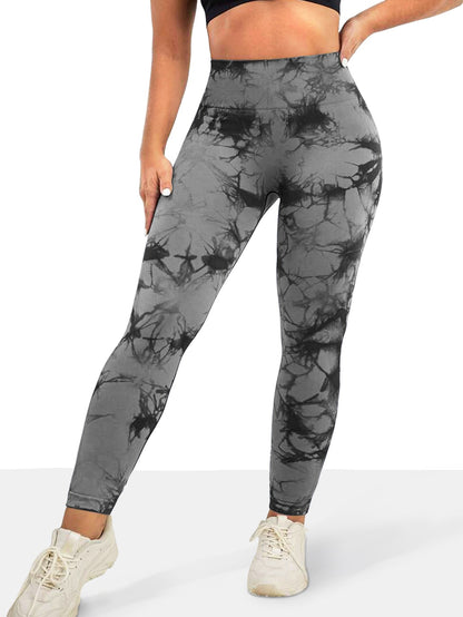 Women's Seamless Tie-dye Yoga Pants High Waist Soft Comfortable Gym Fitness Sportswear Workout Leggings Tights