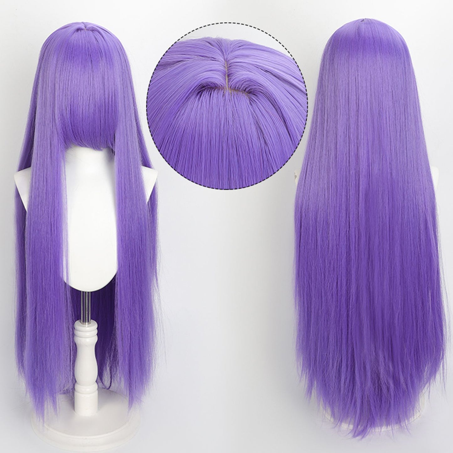 Peruca Colorida de 100cm Longa Lisa Cosplay Anime Fantasia Festa Perucas Sintéticas Resistentes ao Calor