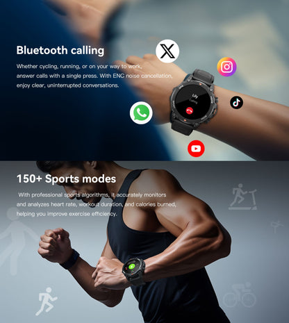 2025 Outdoor Military GPS SmartWatch Aurafit G6 / Trek 1 Compass Altimeter Chat GPT 5ATM Waterproof Sports Smart watch Men