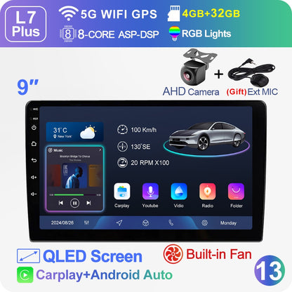 LEHX L3X 5G WIFI 2din 9 inch Android 15 Car Radio Steeo CarPlay gps for Toyota VW Hyundai Kia Honda LADA FIAT Autoradio Headunit