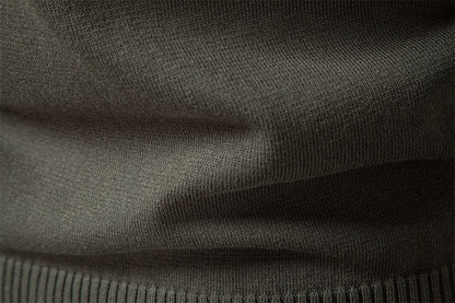 AIOPESON Premium Solid Color Polo Men Slim Fit Zip Long Sleeve Luxury Textured Fabric Business Casual Mens Sweatshirt