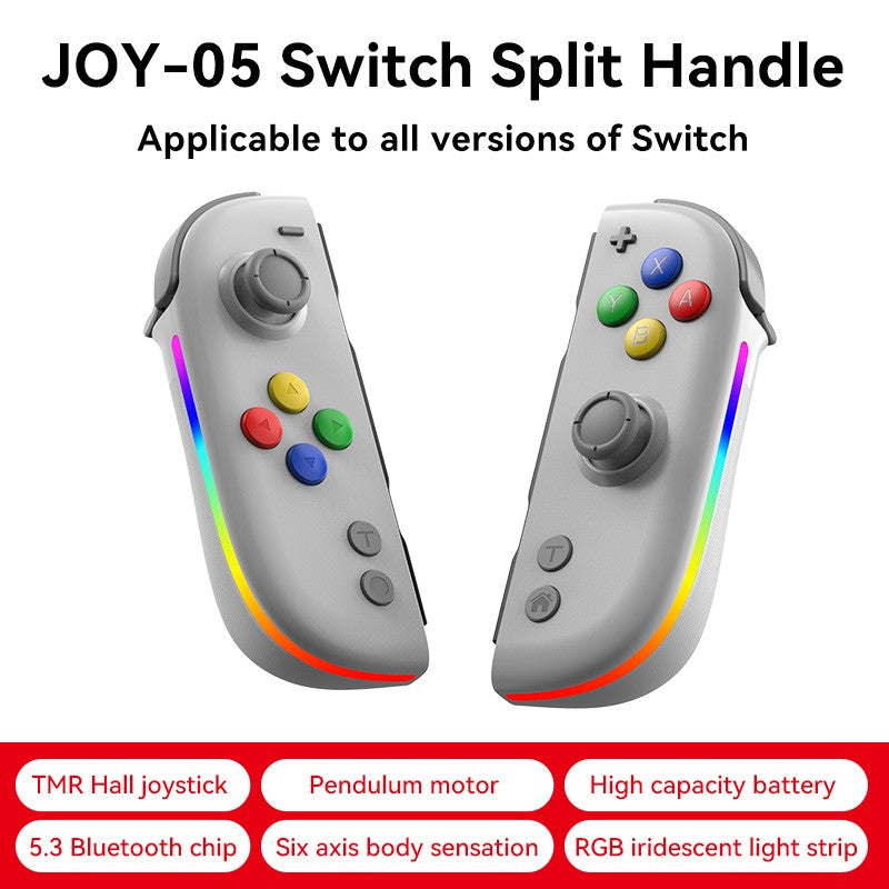 Wireless Switch L/R Controllers Hall Joystick RGB Colorful Light BT 5.3 Wake Up Six-Axis Vibrating Joypad For Switch/Lite/Oled