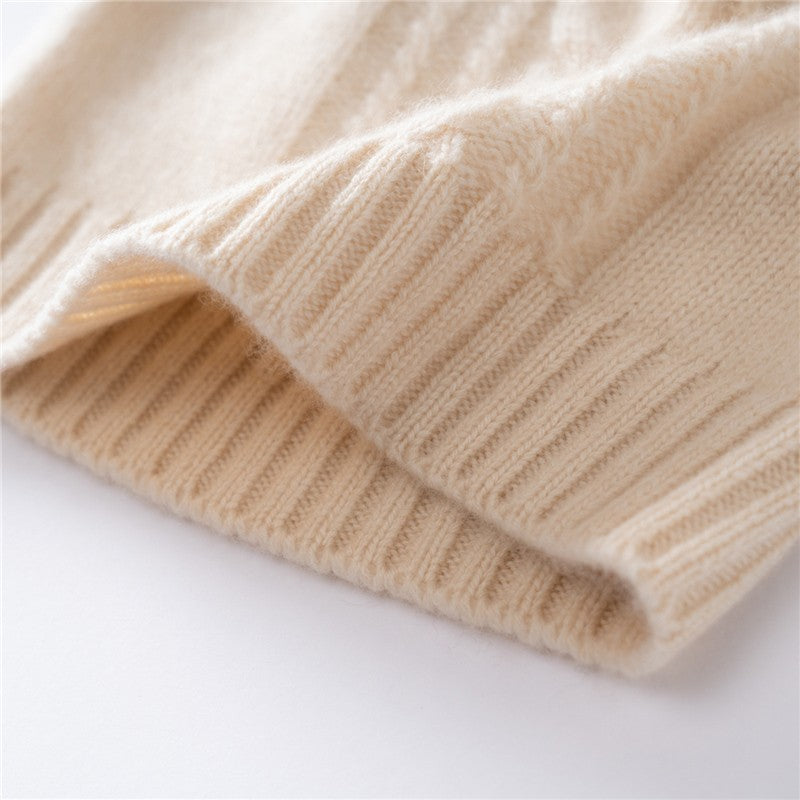 Autumn Winter Cute Hat Knitted 100% Cashmere Wool Hat Cat Ears Thickened Warm Ear Protection Knitted Beanie