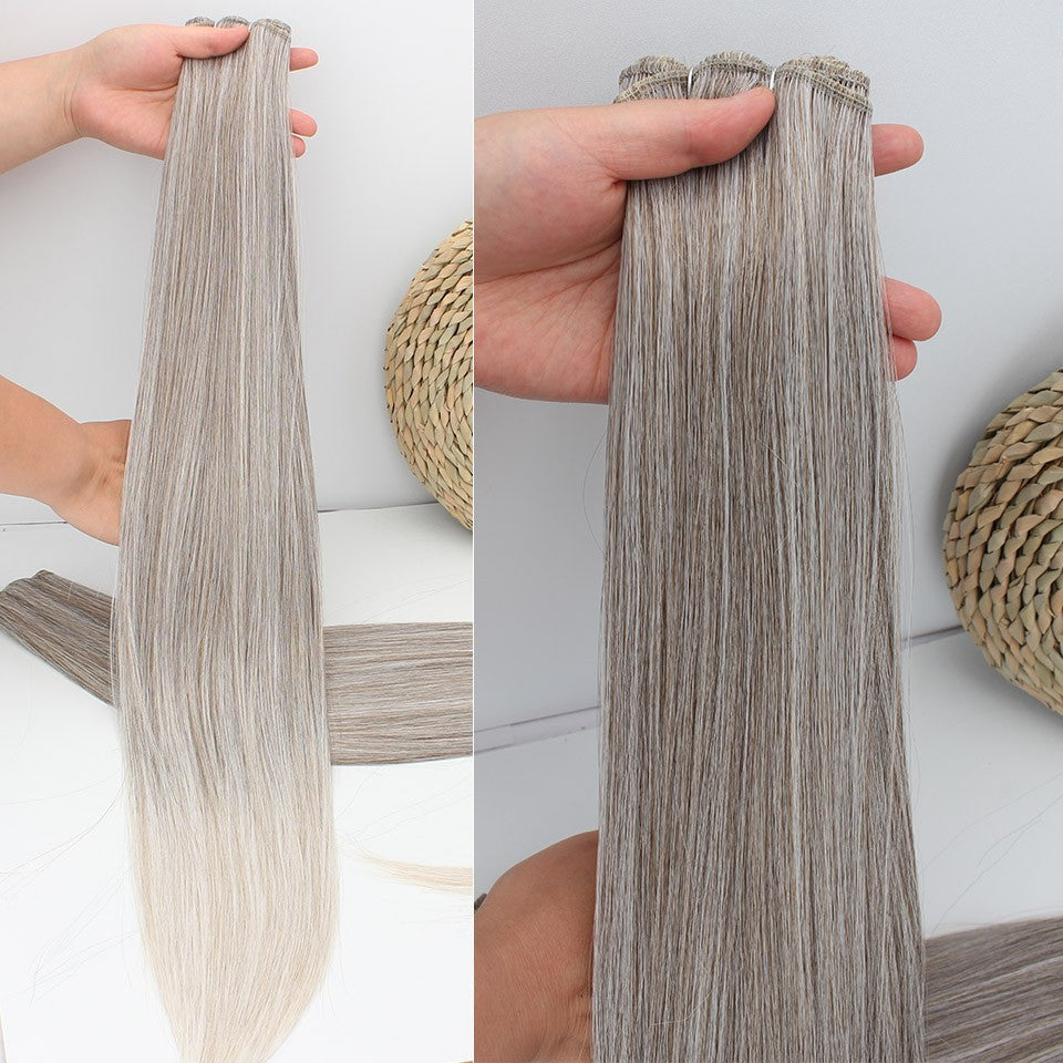 Cabelo Sintético Russo Liso de 65cm 200g, Extensões de Cabelo de Fibra com Bio Proteína Resistente ao Calor, Rabo de Cavalo para Cosplay