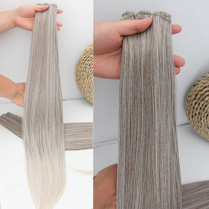 Cabelo Sintético Russo Liso de 65cm 200g, Extensões de Cabelo de Fibra com Bio Proteína Resistente ao Calor, Rabo de Cavalo para Cosplay