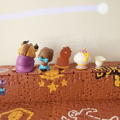 Bonecos de Ação Disney A Bela e a Fera Princesa Bela Adam Cogsworth Beatrice Chip Potts Bonecos de Anime Brinquedos Presente para Crianças