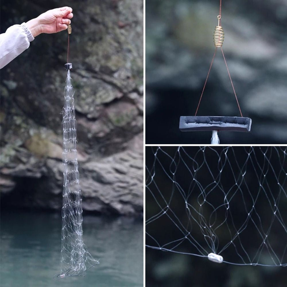 Rede de Pesca de Alta Qualidade, Fio de Alta Qualidade, Aço de Alto Carbono, Rede de Emalhar Azul Esverdeada, Contas Luminosas, Acessórios de Pesca de Cardume de Cobre