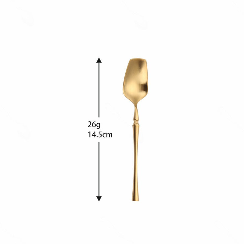Conjunto de Talheres Matte Dourado Garfos Colheres Facas Conjunto de Talheres Aço Inoxidável Dourado Prata com Garfo de Bolo