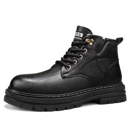 Luxury Brand Men's Lace-Up Shoes Winter Classic Mens High Top Boots Man Korean Version Casual Shoes Male Leather Fashion Boots