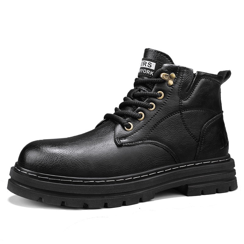 Luxury Brand Men's Lace-Up Shoes Winter Classic Mens High Top Boots Man Korean Version Casual Shoes Male Leather Fashion Boots