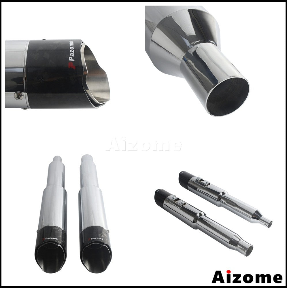 Motorcycle 4.5Inch Slash?Cut Exhaust Muffler Carbon Fiber For Harley M8 Touring Electra Street Glide Road King Road Glide 17-26