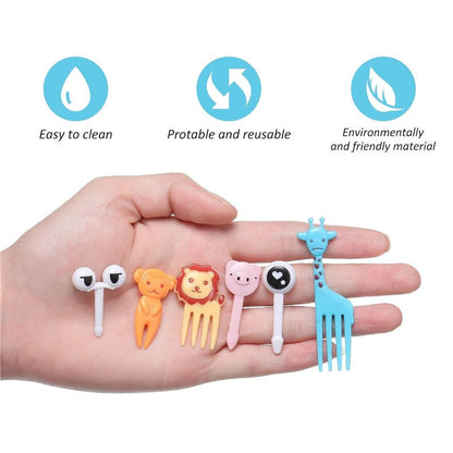 Garfo de Frutas Mini de 48-104 Peças Para Crianças Garfos Fofos de Lanche Palitos de Dente Acessórios de Caixa de Bento Divisórias de Silicone Para Lancheira