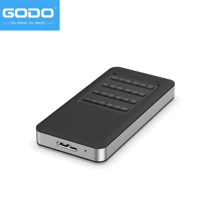 GODO M.2 MSATA Criptografia de hardware USB3.0 Criptografia de disco completo Instalação sem ferramentas com senha Caixa de disco rígido móvel 2,5" Sata