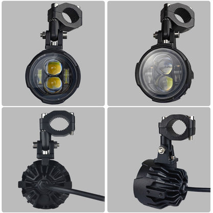 Pair 100W Motorcycle Headlight Fog Lights Led Auxiliary Driving Light Spotlight Headlamp Dual Color Flasher Farol Moto Fog Lamp.