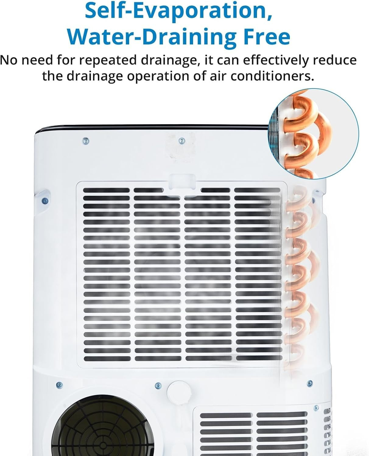 Ar-condicionado portátil, Unidade de AC portátil de 14.000 BTUs 3 em 1: Resfriamento, Desumidificador e Ventilador, Ar-condicionado portátil de pé