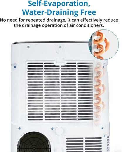 Ar-condicionado portátil, Unidade de AC portátil de 14.000 BTUs 3 em 1: Resfriamento, Desumidificador e Ventilador, Ar-condicionado portátil de pé