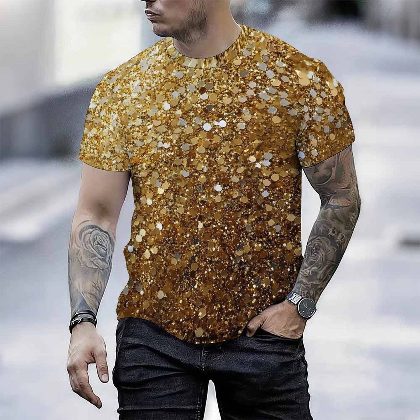 Men Print T Shirt Short Sleeve Crew Neck Casual Summer Fashion Tees Tops For Daily Outdoor Wear