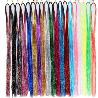 Hair Tinsel Kit With Tool 4200 strands Fairy Tinsel Hair Extensions 12 Color Sparkling Shiny Heat Resistant Highlights Glitter