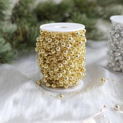 10M/Roll Pearl Chain Merry Christmas Decoration Christmas Tree Pendant for Home Decor Party Supplies New Year 2026 Gift Ornament