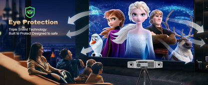 Projetor DESS 4K Foco Automático Controle de Voz Home Theater Vídeo Android Full HD Smart Projetor com Netflix e Google TV
