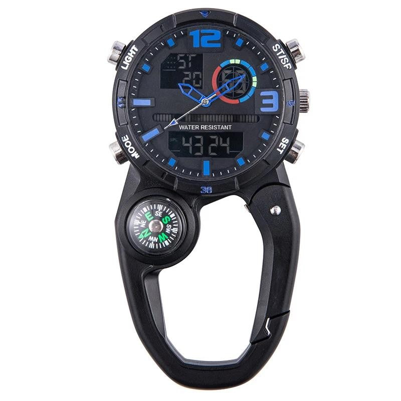 Climbing Watch Clip On Backpack Carabiner Analog Quartz Pocket Watch Men Mountaineering Outdoor Sports Man Woman Buckle Watches
