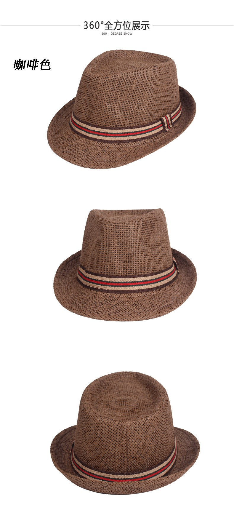 Chapéu de Palha Masculino Moda Primavera Verão Chapéus de Sol Praia Feminino Cor Sólida Fedoras Fita Listrada Casual Cowboy Jazz Cap Gangster Cap