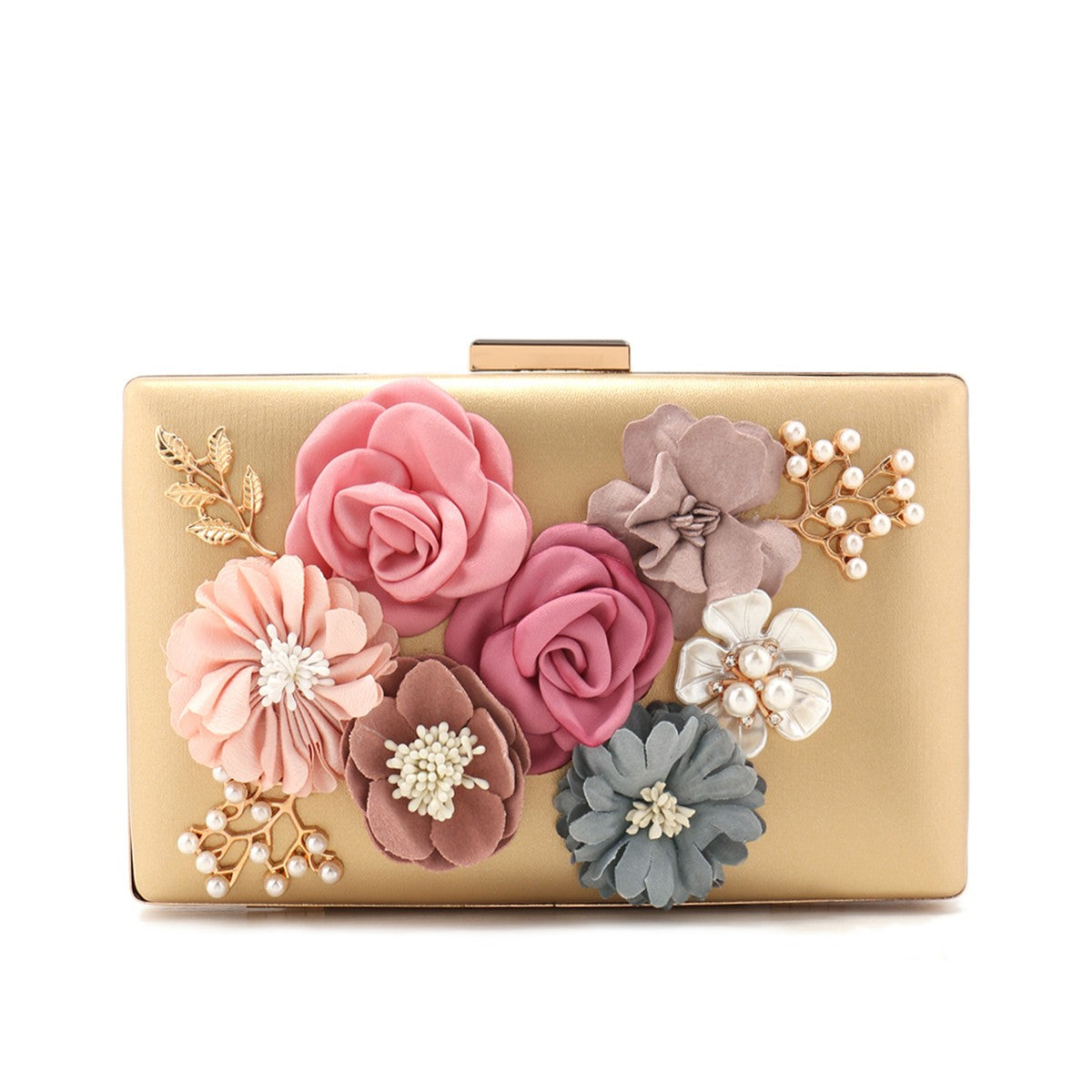 Pearl Clutch Bags Pink Color Girl Best Gift Evening Bags Flower Handmade Style Party Wedding Chian Shoulder Handbags For Luxury