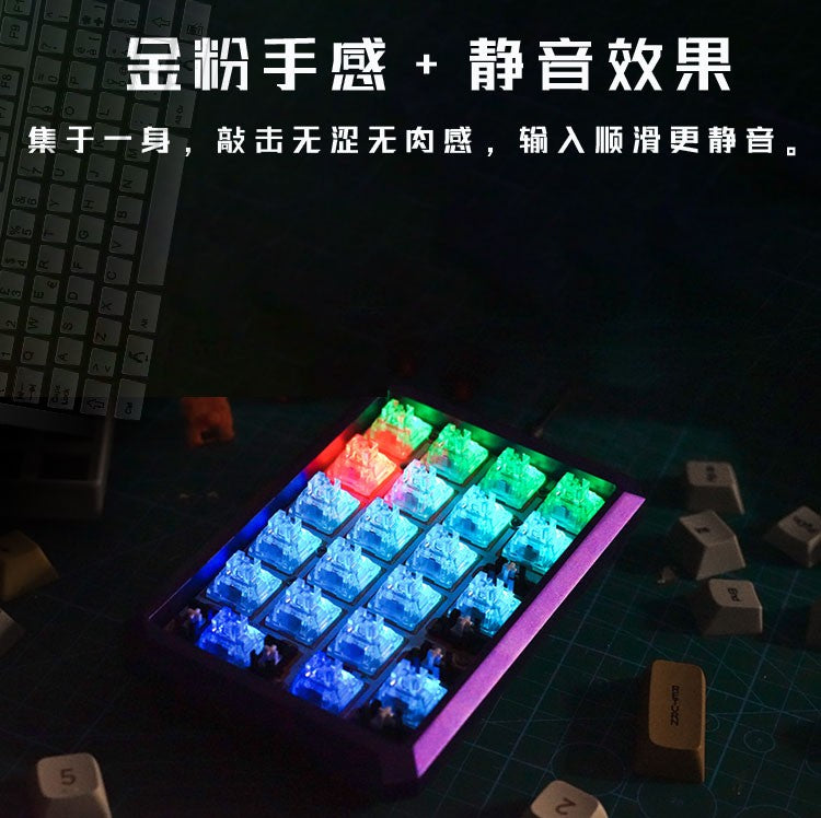 TTC Frozen Silent Switch V2 Mechanical Keyboard Mute Linear Switches 39 gf 3 Pins RGB Transparent Factory Lubrication Custom PC