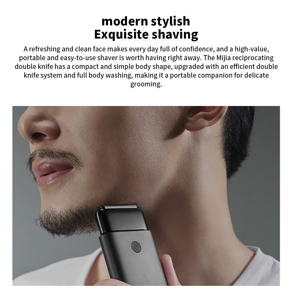 Xiaomi Mijia Electric Shaver Reciprocating Dual Cutter Blade Waterproof Mini Portable Rechargeable Magnetic Knife Holder Razor