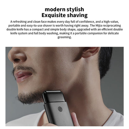 Xiaomi Mijia Electric Shaver Reciprocating Dual Cutter Blade Waterproof Mini Portable Rechargeable Magnetic Knife Holder Razor