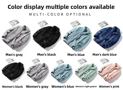 Thickened Fleece Jacket Women's Outdoor Spring Autumn Winter Double-Sided Sweatshirt Open Cardigan Polyester Fiber Stand Collar