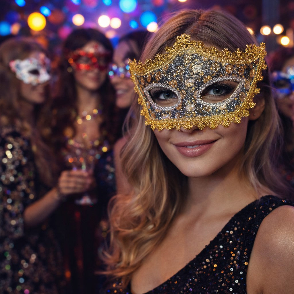 High-End Makeup Ball Mask, Half-Face Party Costume Accessory, Unisex Design for Birthdays & Festivals, Perfect for Men & Women