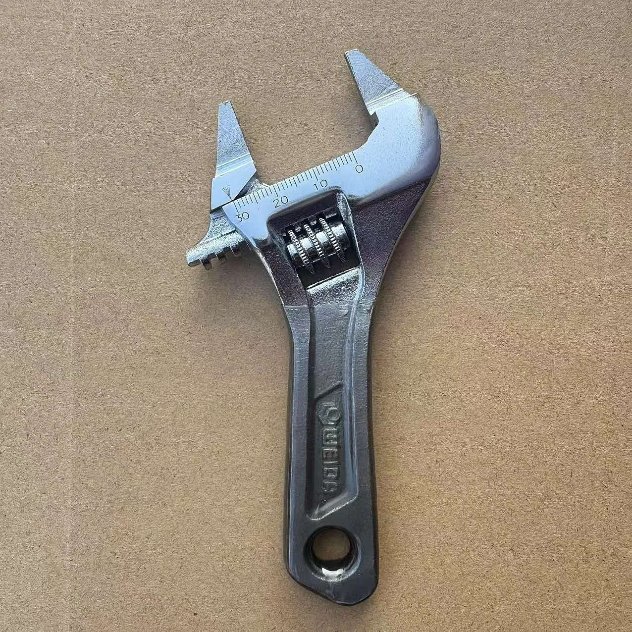 Chave Ajustável Ultrafina com Abertura Larga, Cabo Curto, Mini Chave de Macaco, Escala a Laser, Chave Revestida de Borracha para Ferramenta de Banheiro