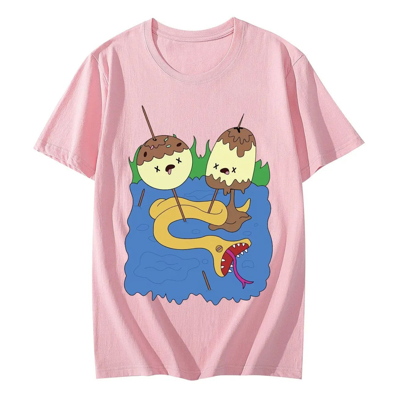 NEW Princess Bubblegum Rock T-shirt Adventure Time Cartoon Short Sleeved and Women Harajuku Y2k Fashion Autumn and Winter