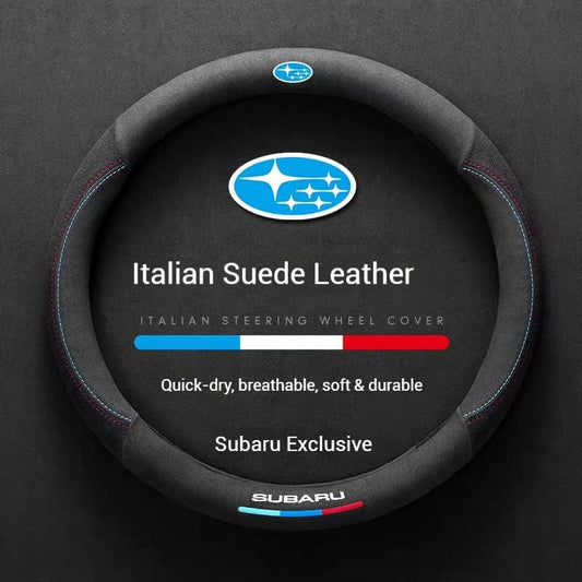 Car faux Suede leather Anti-slip Leather Steering Wheel Cover For Subaru Brz Wrx Xv Ascent Forester Outback Impreza Legacy