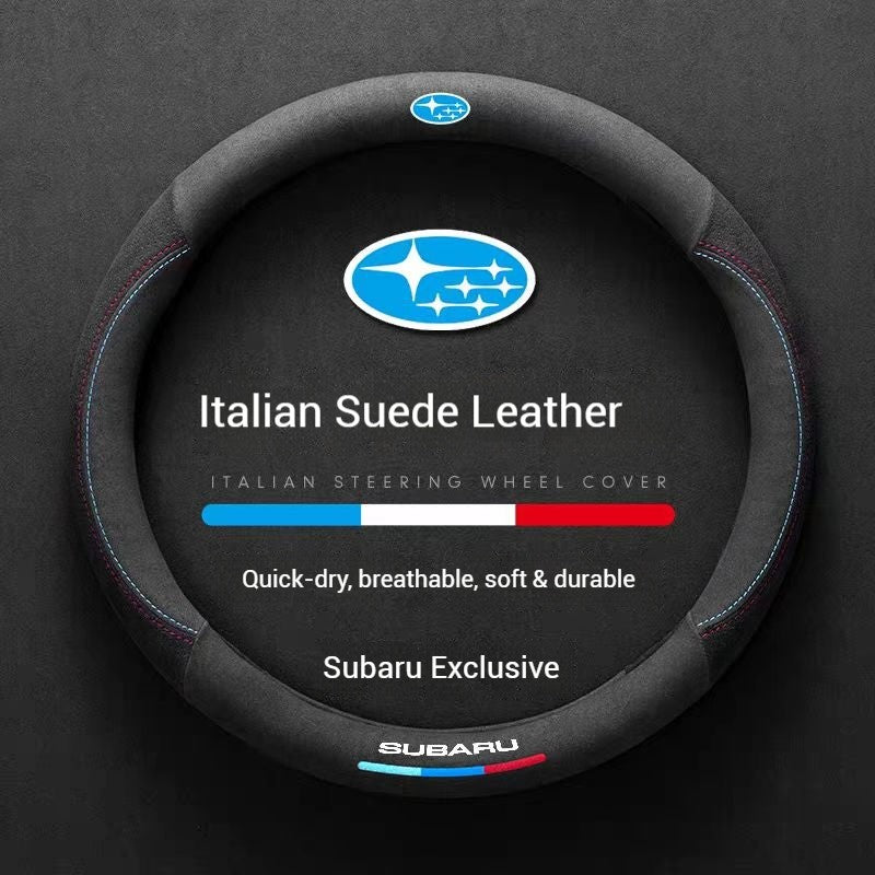 Car faux Suede leather Anti-slip Leather Steering Wheel Cover For Subaru Brz Wrx Xv Ascent Forester Outback Impreza Legacy