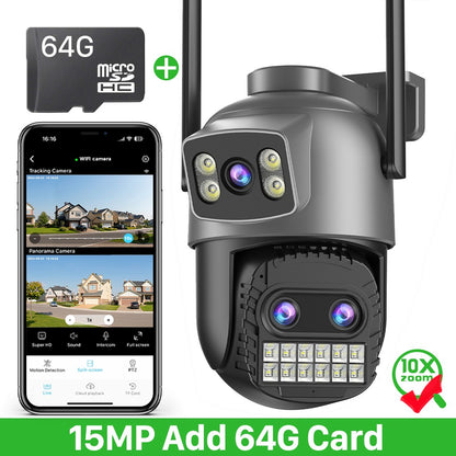 15MP 8K PTZ Wifi Camera 10X Zoom Outdoor Surveillance Camera 35M Long Distance Night Vision CCTV IP Security Camera Human Detect