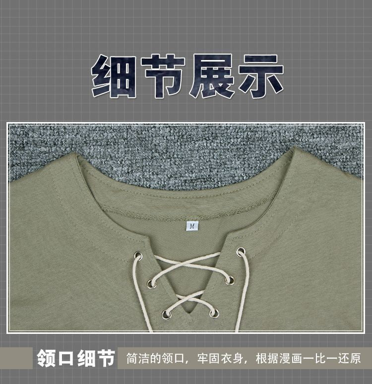 Green / Gray Color Long / Short Sleeve T-shirt Eren Jaeger Cosplay Costume Daily Casual Shirt Anime Clothing